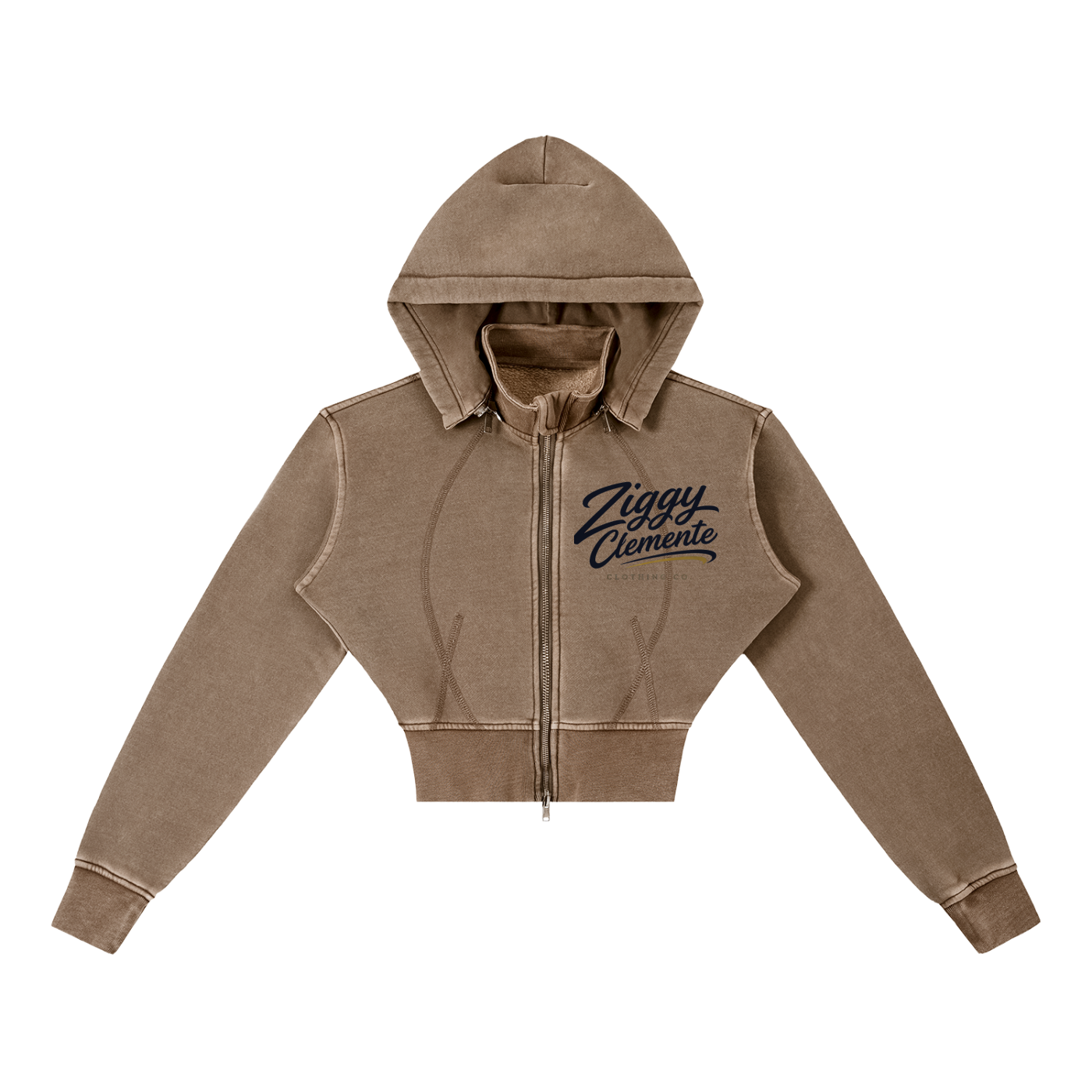 Vintage Washed Cropped Fleece Hoodie