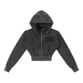 Vintage Washed Cropped Fleece Hoodie