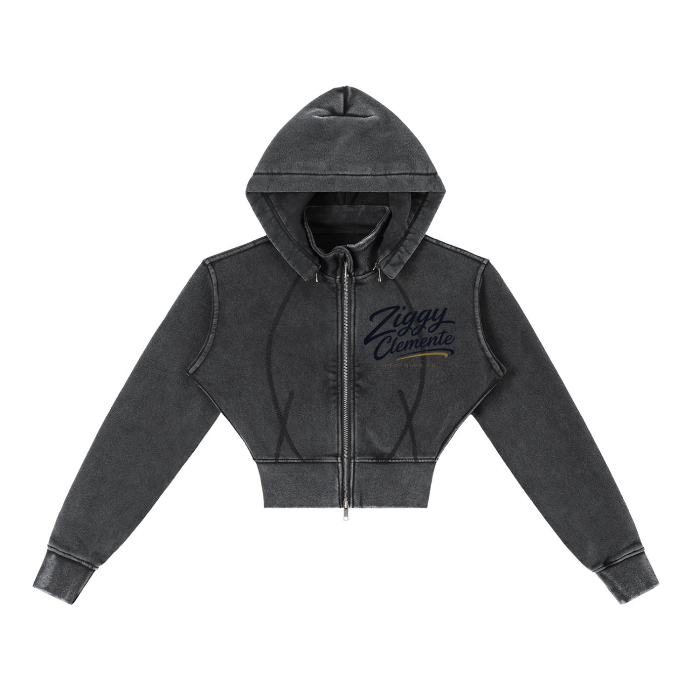 Vintage Washed Cropped Fleece Hoodie