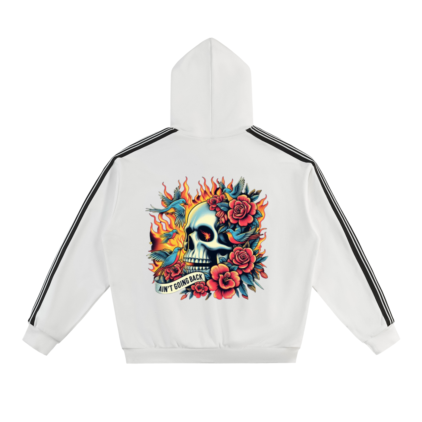 Side Stripe Drop-Shoulder Hoodie