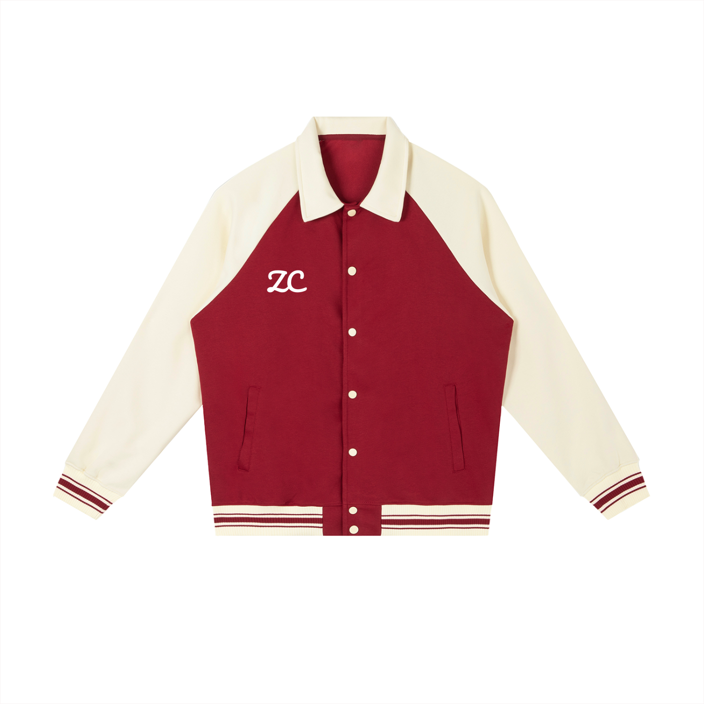 Contrast Raglan Sleeve Baseball Jacket