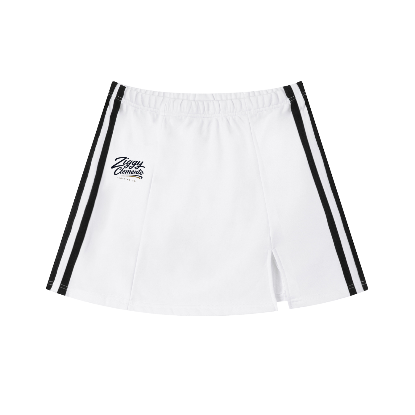 Contrast Side Stripe Slit Skirt