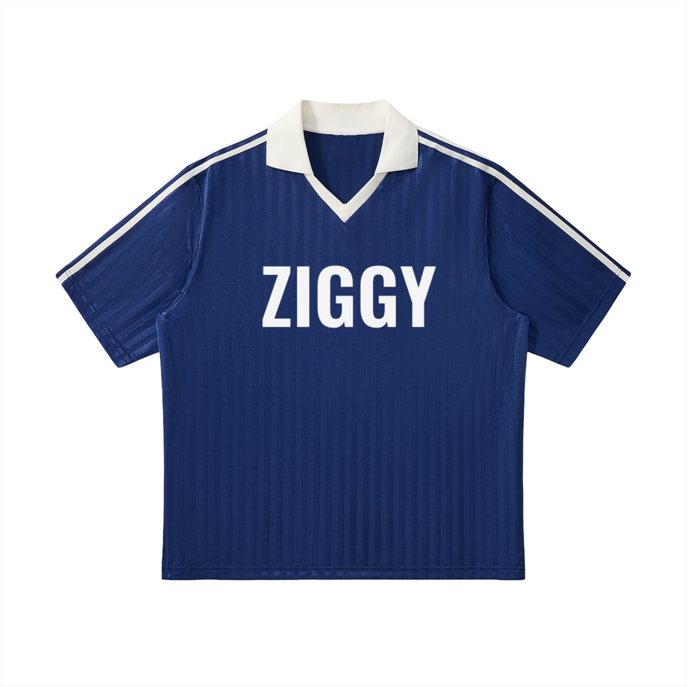 Contrast Collar Striped Soccer Jersey