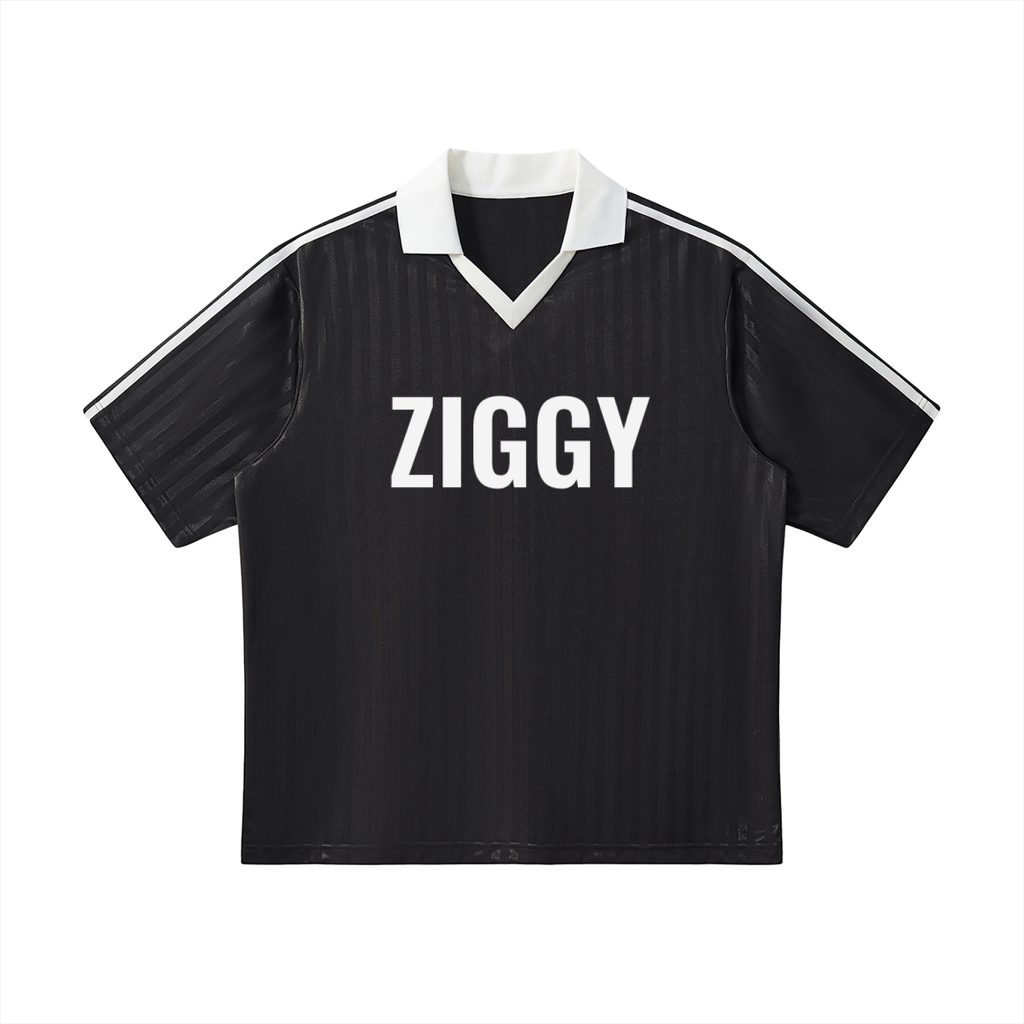 Contrast Collar Striped Soccer Jersey