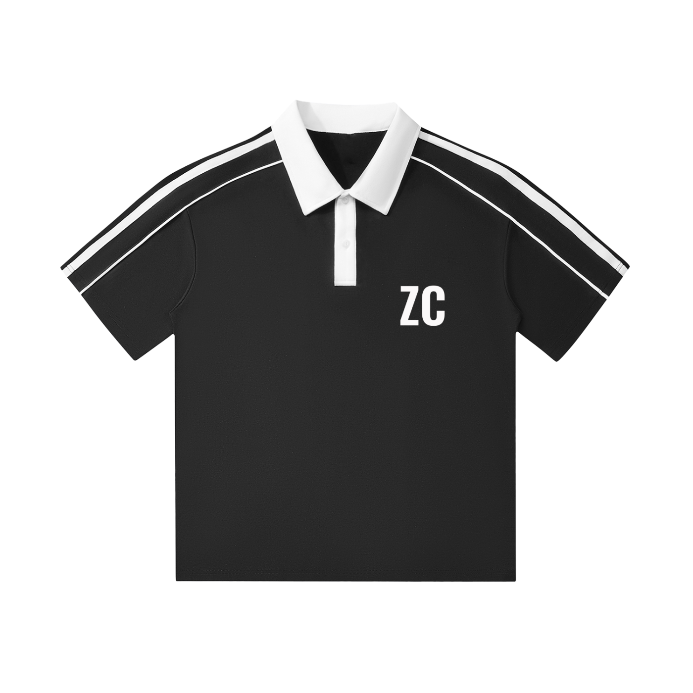 Contrast Collar Short-Sleeve Polo Shirt