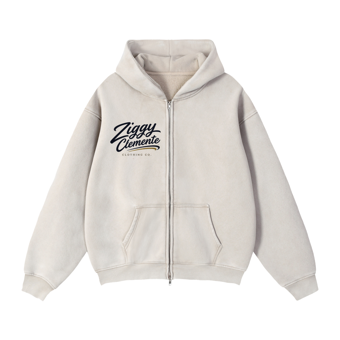 Zip-Through Boxy Fleece Hoodie