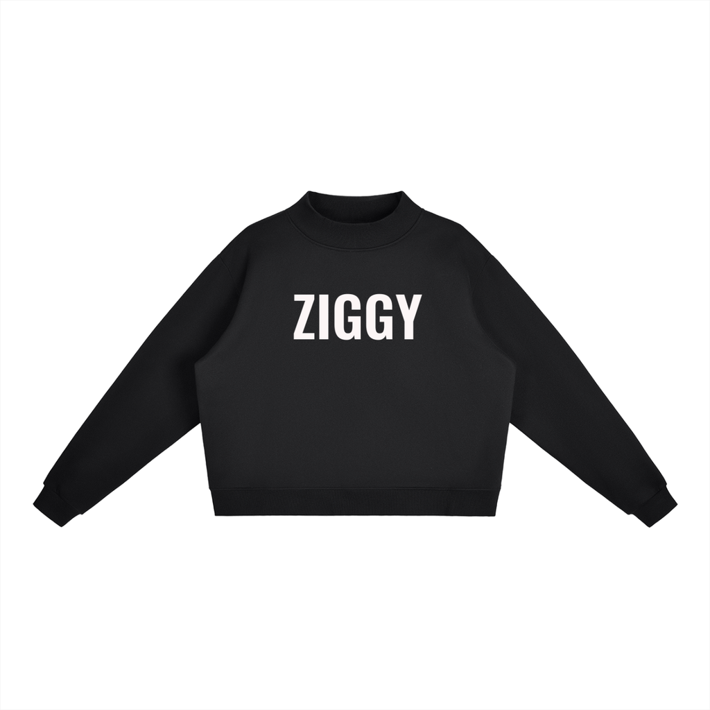 Essential Fleece Mock-Neck Crew Sweatshirt