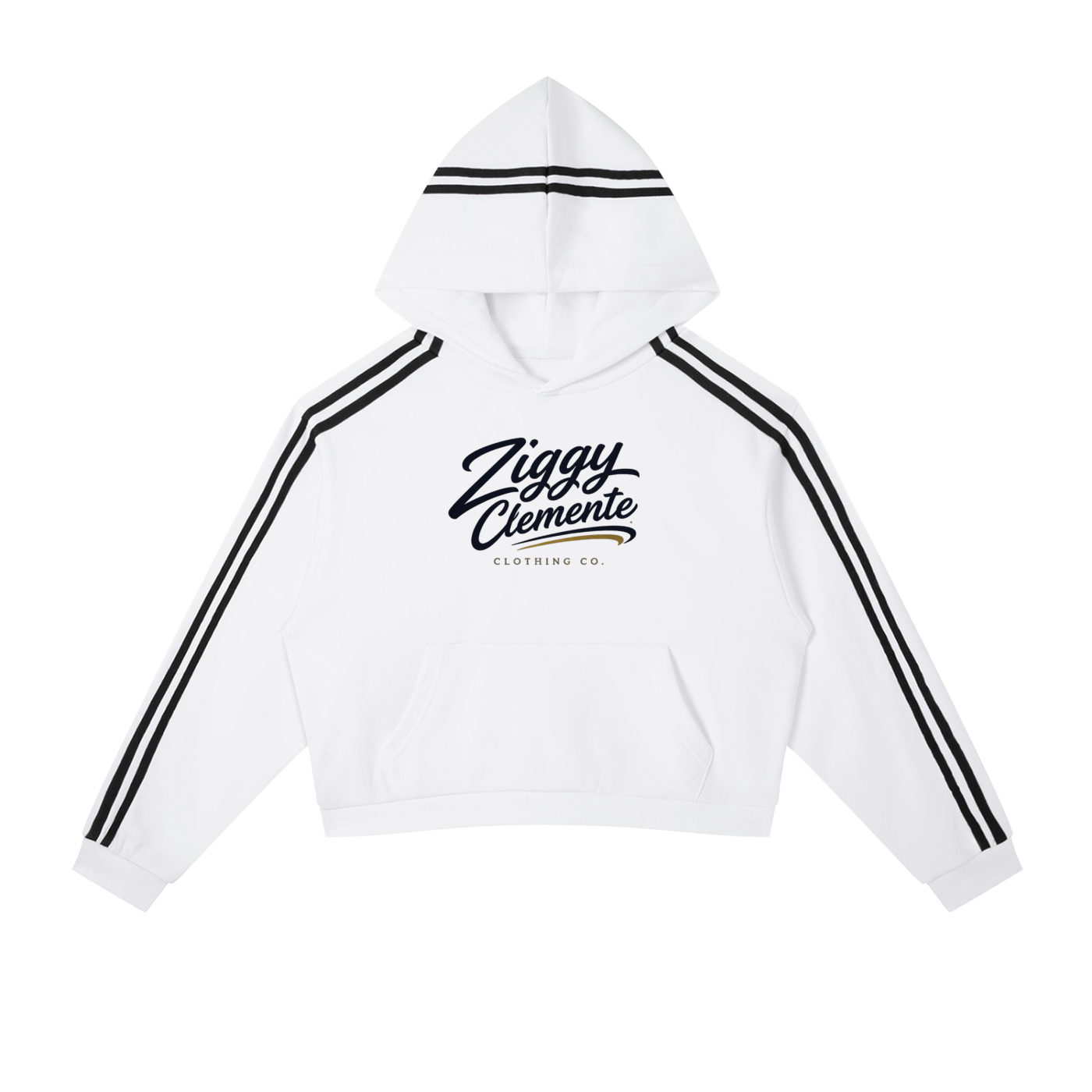 Contrast Side Stripe Cropped Hoodie