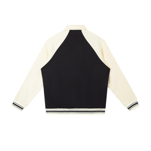 Contrast Raglan Sleeve Baseball Jacket
