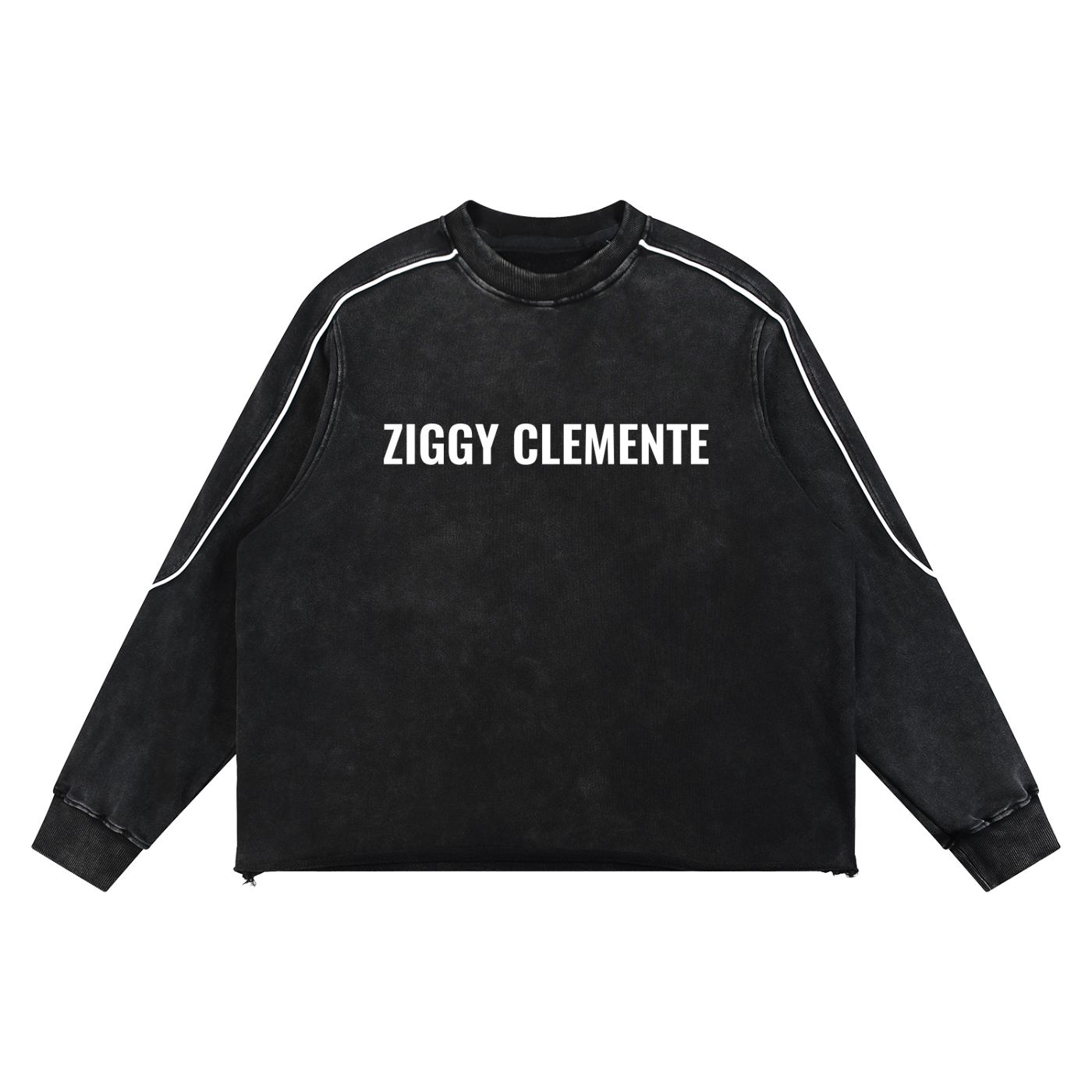 Mineral Wash Piping Raw Hem Sweatshirt