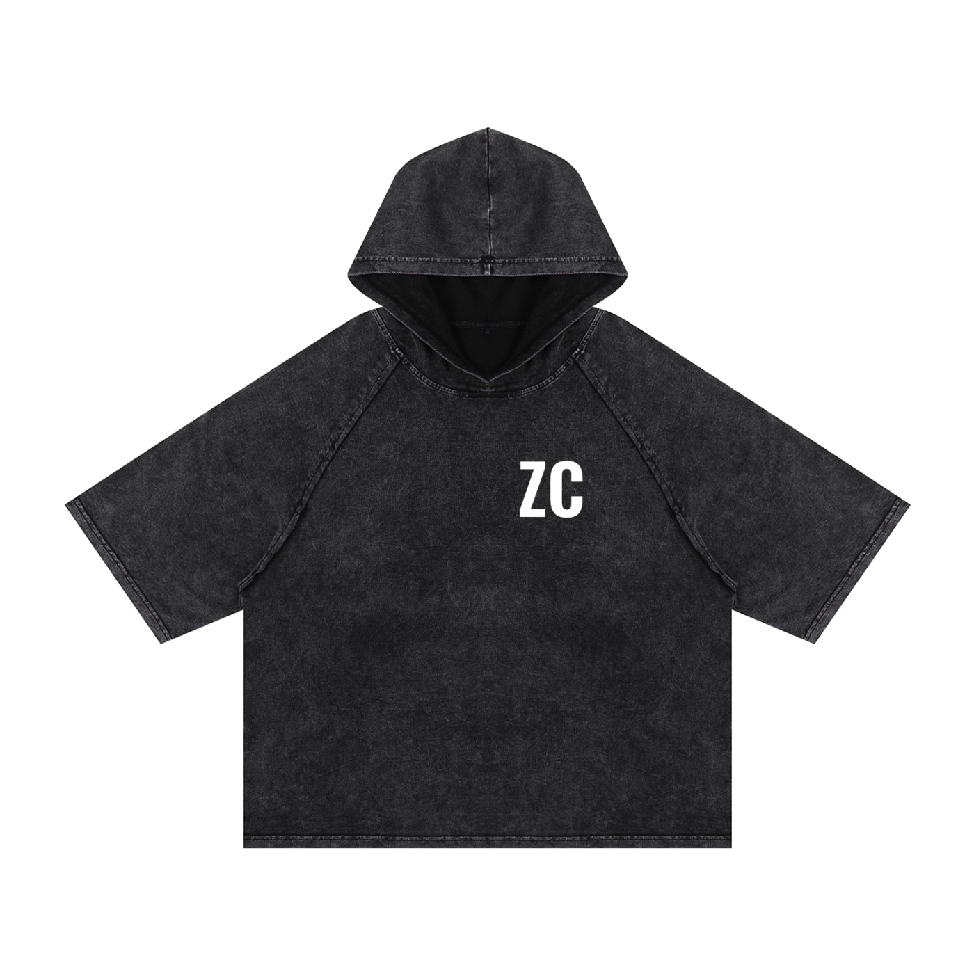 Snow Washed Hooded Boxy T-Shirt