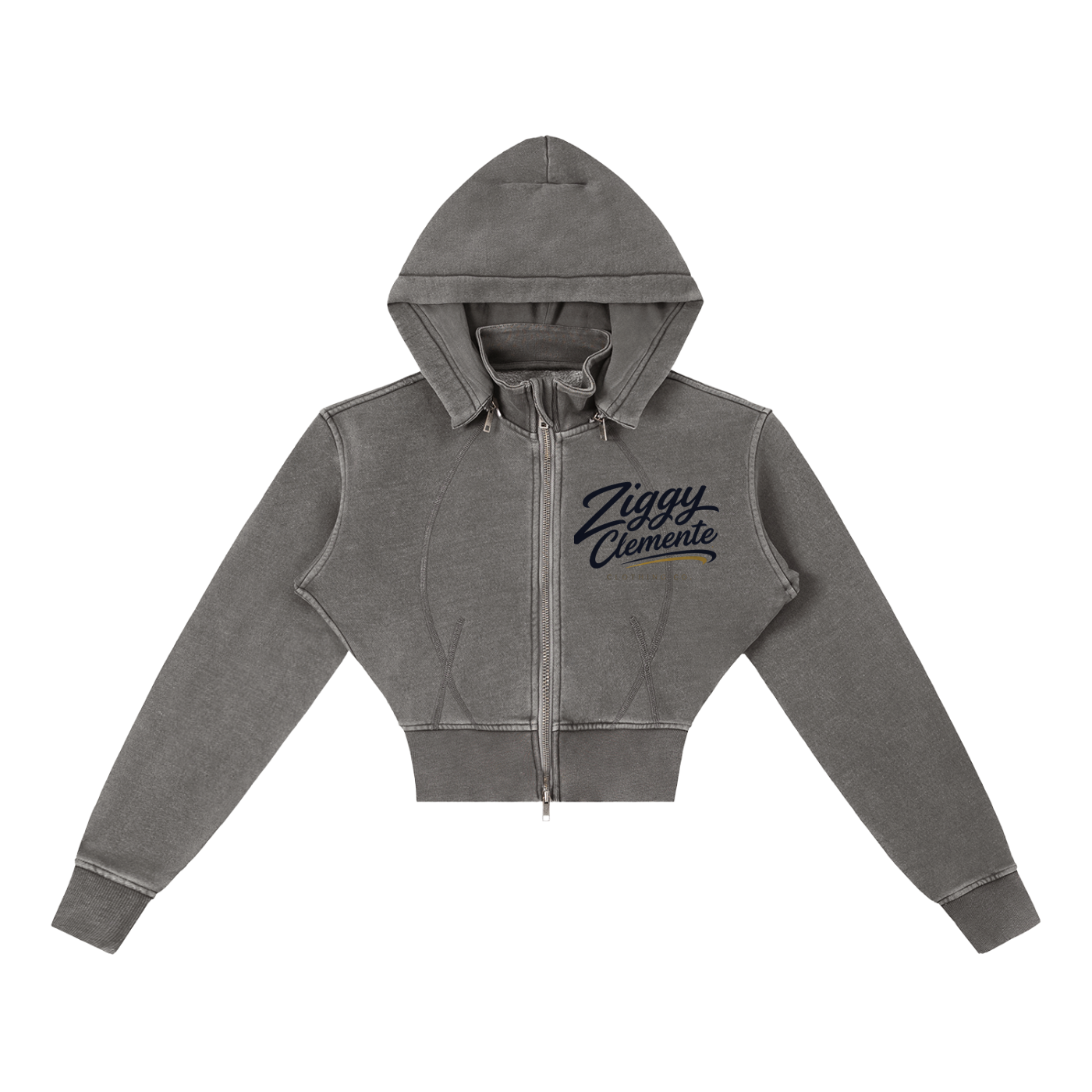 Vintage Washed Cropped Fleece Hoodie