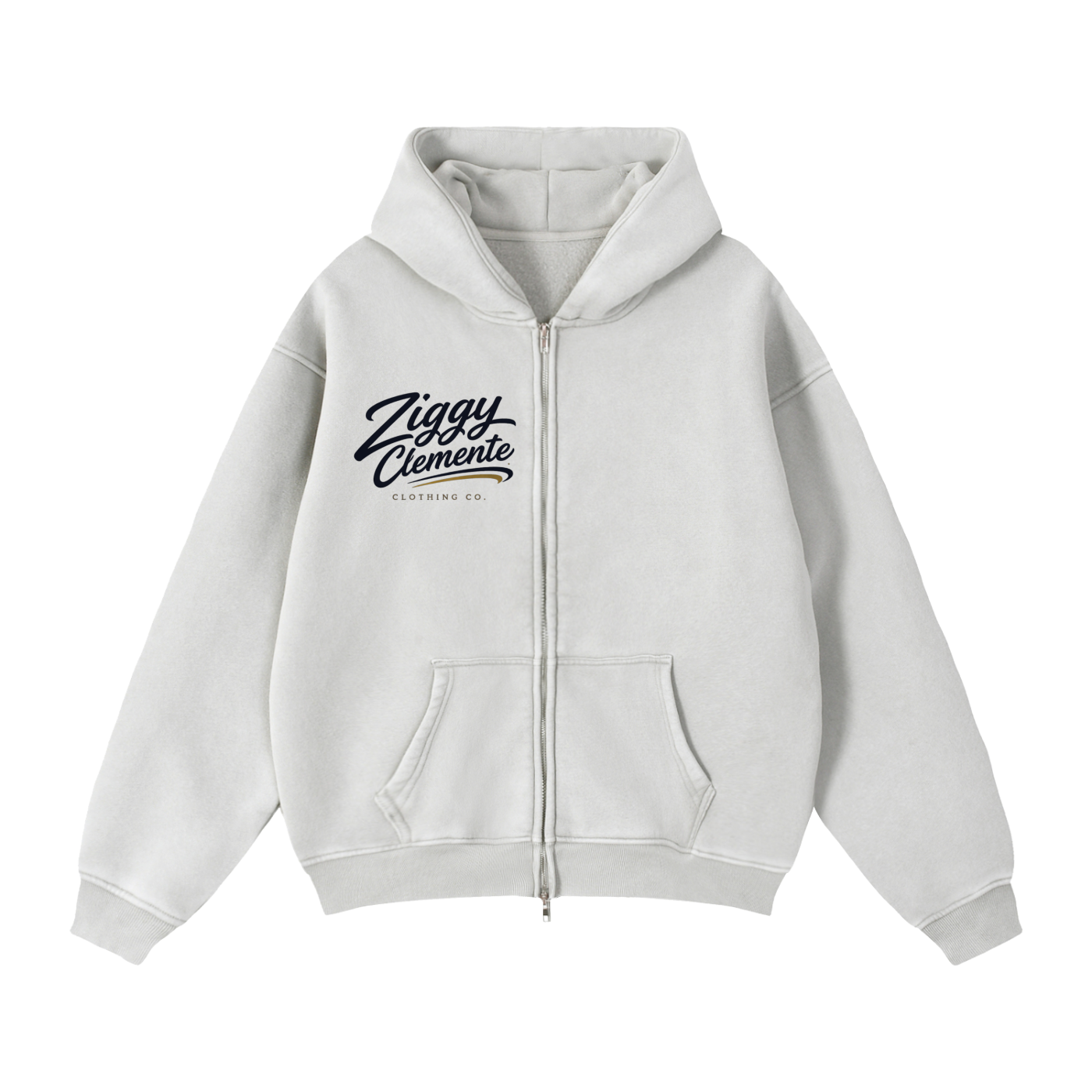 Zip-Through Boxy Fleece Hoodie