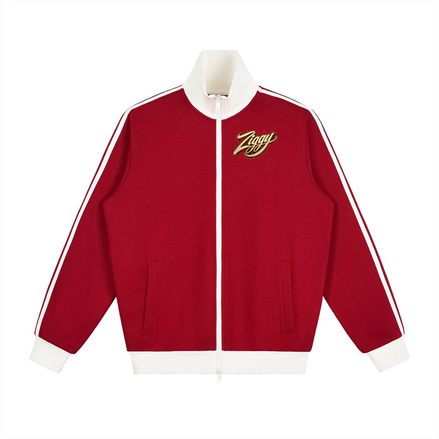 Contrast Side Stripe Fleece Track Jacket